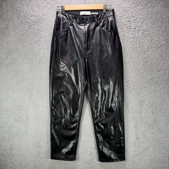 Abercrombie & Fitch Pants - Abercrombie & Fitch Vegan Leather Pants Womens 28 6 Ankle Curve Love High Rise